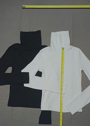 Плечи 33+см zara size s черная и белая под горло водолазка   
95% cotton 5% elastane