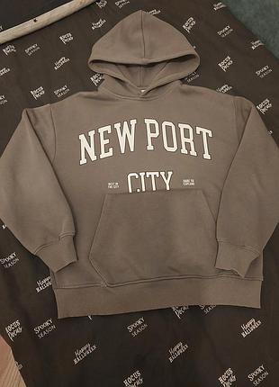 Худі хакі з написом new port city