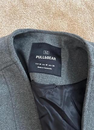 Трендове піджак -пальто вкорочена pull&bear сірий оверсайз 2