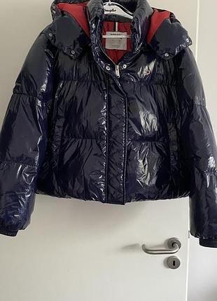 Куртка жіноча tommy hilfiger дута коротка темно-синя