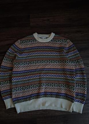 Чоловічий светр h&m regular fit в орнамент fair isle (розмір m)