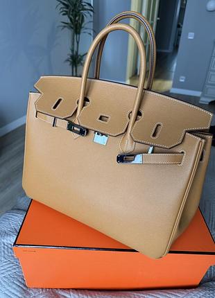 Сумка жіноча hermes birkin 35 шкіряна коричнева
