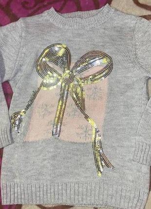 Свитер с снежинками на 5-6 лет