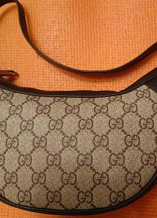 Сумка жіноча gucci маленька багет коричнева чорна