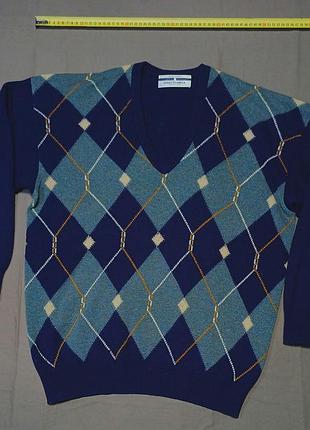 Плечі 62 см vintage james renwick  size  l-xl  в ромби джемпер   100% pure lambswool made in scotland