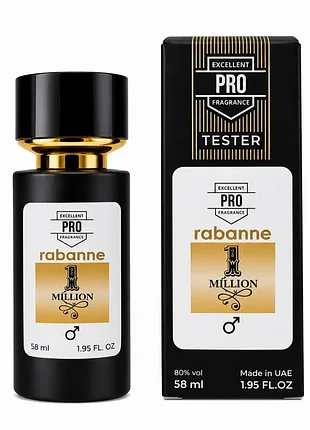 Мужской парфюм rabanne 1 million тестер pro 58 мл - пряный древесный аромат с корицей и кожей (22643)