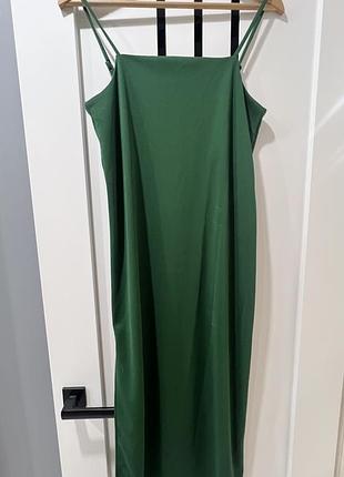 Сукня міді жіноча h&m зелена на бретельках