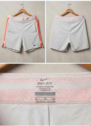 Спортивні шорти nike dri-fit сірі з рожевим розмір xl