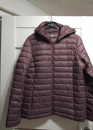 Куртка жіноча uniqlo стьобана баклажан розмір l
