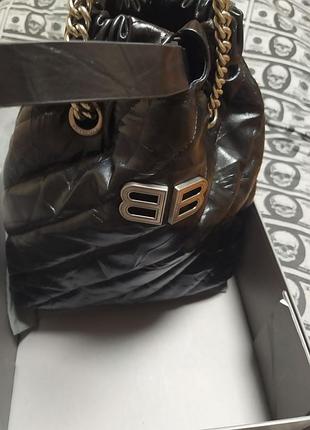 Сумка жіноча balenciaga зі шкіри теляти чорна