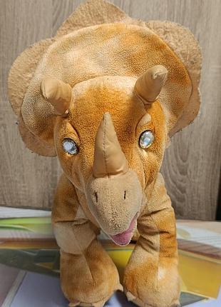М'яка іграшка великий динозавр трицератопс build-a-bear, 45 см оригінал