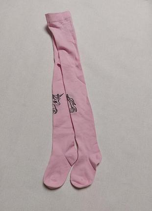 Брендовые розовые колготки с единорогами h&amp;m размер 98/104