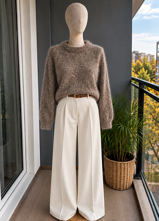 Светр жіночий zara knit коричневий мохеровий оверсайз розмір m