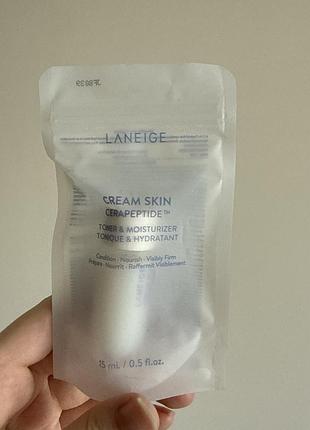 Кремовий зволожувальний тонік із пептидами laneige cream skin cerapeptide refiner, 15 мл