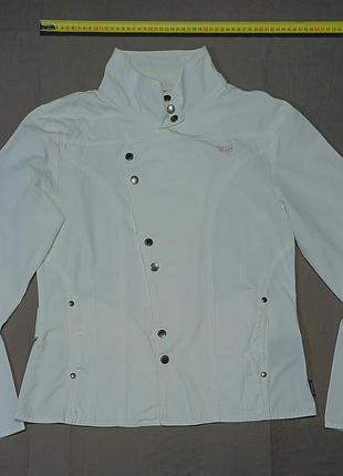 Плечи 43 см golddigga size 14 белая женская ветровка 100% cotton 
в милитаре-стиле (на образец гусарского мундира или котеля).