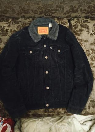Куртка levi’s sherpa trucker чорна джинсова розмір s