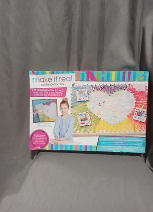 Набор для творчества make it real i "heart" home memory board. создание картины в технике стринг-арт (нитина графика)