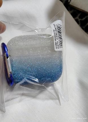 Чохол для airpods 3 d270 з блискітками, з карабіном