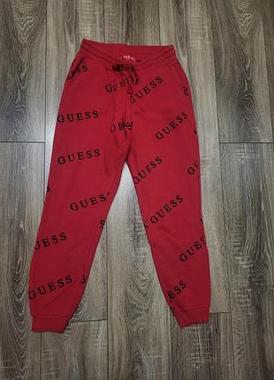 Спортивні штани жіночі guess червоні з логотипом, розмір xs