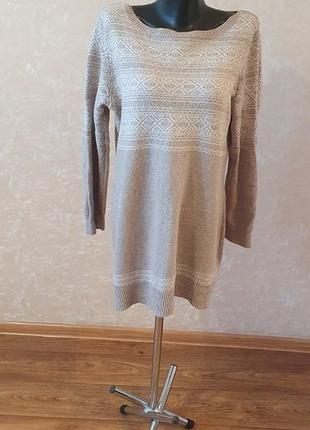 Тепла сукня-светр bhs розмір 18 (xl/xxl) / подовжений туніко-джемпер з мохером та орнаментом