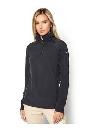 Брендова флісова кофта columbia glacial iv 1/2 zip (оригінал) р.xs, чорна