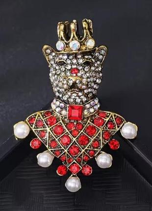 Брошка 👑 король 🐻 медведь по мотивам heidi daus, геральдика, корона