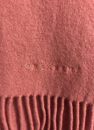Шовковистий шарф longchamp made in scotland (90% меринос, 10% кашемір, 36х146 см)