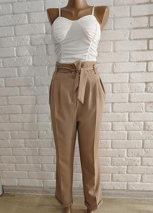 Брюки в бежевому кольорі, miss selfridge, m.