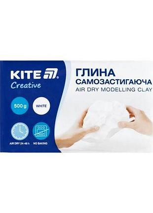 Глина самозастигна kite creative, біла, 500 г