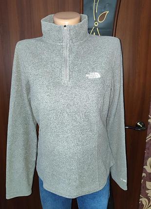 Кофта жіноча the north face флісова сіра на блискавці