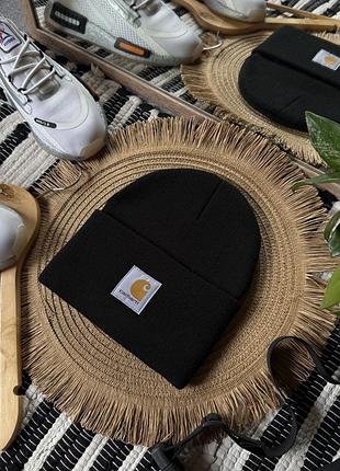 Шапка жіноча чоловіча унісекс carhartt кархарт чорна