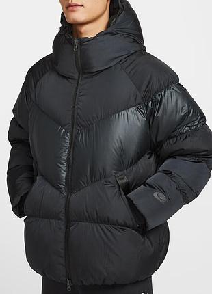 Nike sportswear down-fill men's puffer jacket чоловічий обʼємний чорний пуховик оверсайз куртка пуффер з капюшоном коротка зимова  оригінал р. s m
