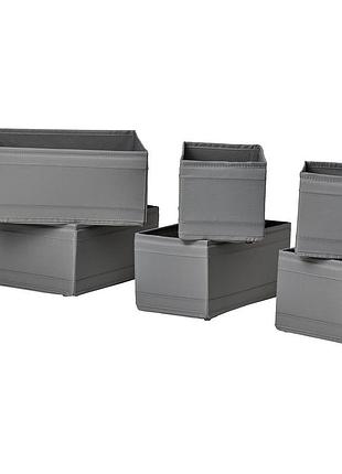 Органайзери ikea skubb для шухляд, набір, сірі