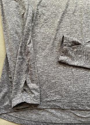 Чоловічий лонгслів nike dri-fit сірий з спеціальними отворами для великих пальців на манжетах рукавів 4