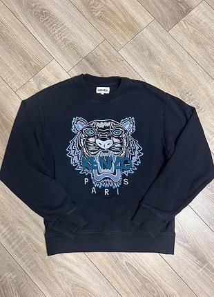Світшот чоловічий kenzo з принтом тигра чорний