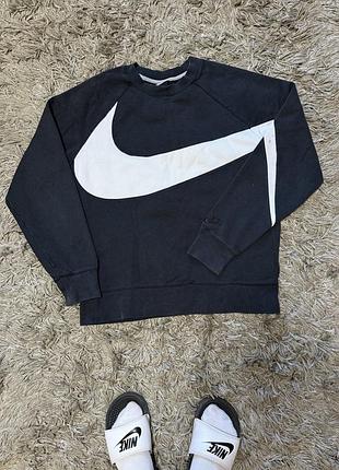 Світшот nike чорний з великим логотипом