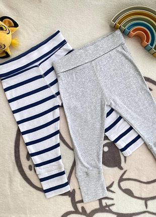 Лосини для малюків m&s, набір, сірий та смугастий, розмір 74
