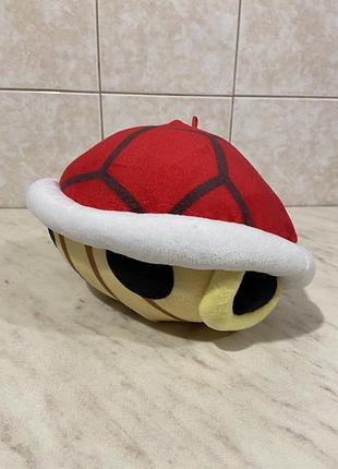 Мʼяка  іграшка у вигляді червоної панцирної черепашки (red shell) із гри super mario (25 см)
