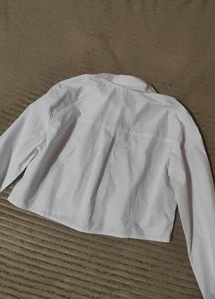 Рубашка белая cropp s укороченная 2
