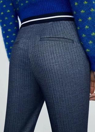 Класичні сірі штани zara basic в «ялинку» (нові, розмір s)