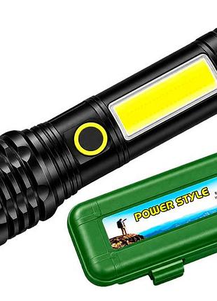 Ліхтар тактичний x-balog 140мм x 1led x 1cob x li-ion червоне світло (160-bl537)