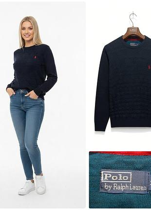 Polo ralph lauren, вовняний светр синього кольору.