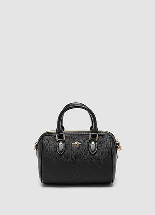 Сумка coach rowan satchel in black/gold