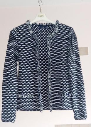 Альпака жакет в стиле chanel, blue joint