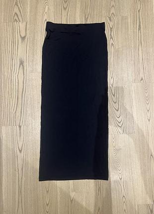 Чорна облягаюча спідниця міді/максі h&m — чорний (розмір s)