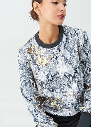 Світшот жіночий ted baker сріблясто-золотистий з паєтками