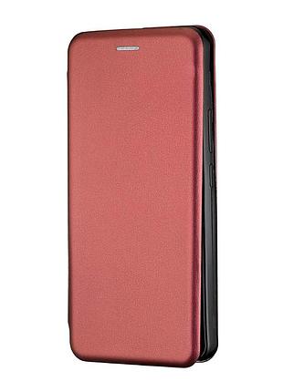 Чехол книжка полистирол противоударный для redmi note 14 5g винный красный