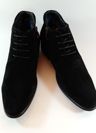 Зимние классические ботинки. замш. marko pazalini. размеры: 39,40,41,42,43,44
