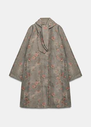 Тренч с платком и цветами zw collection