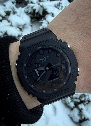 Годинник casio g-shock ga-2100 casioak джишок джішок•часы касио касіо•спортивні total black•наручний
